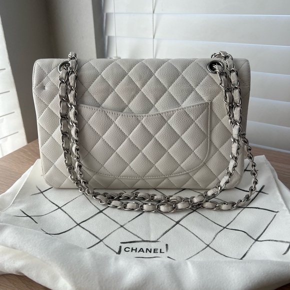 CHANEL Medium Classic Caviar SHW white caviar - Picture 2 of 14